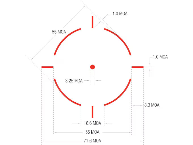 Trijicon RMR HD Type 3 3.25/55 MOA Red Adj LED Reflex Sight RMHD2-C-3200002