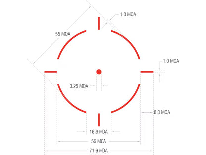 Trijicon RMR HD Type 3 3.25/55 MOA Red Adj LED Reflex Sight RMHD2-C-3200002
