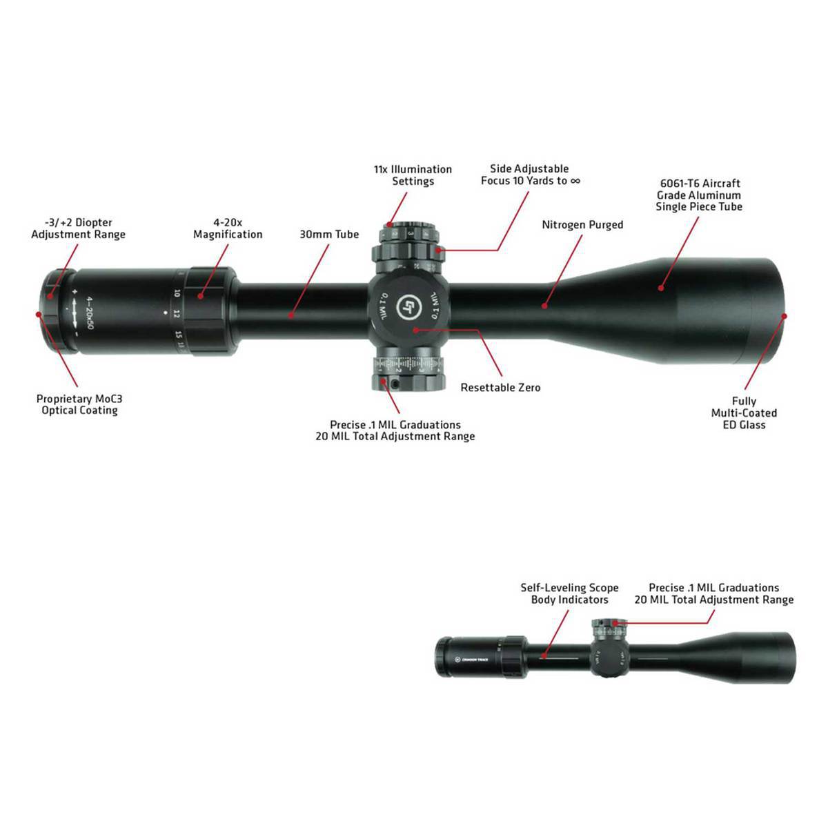 Crimson Trace 3-Series Tac Scope 4-20x50mm