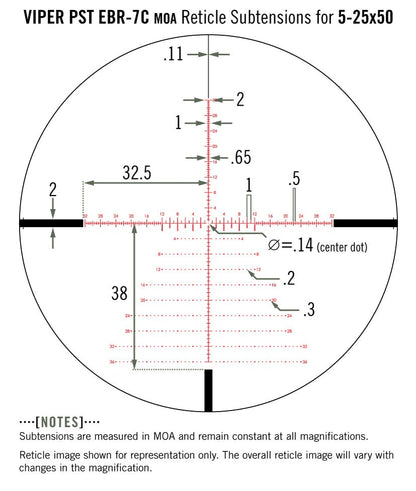 Vortex Viper PST Gen II 5-25x50 EBR-7C MOA FFP Riflescope