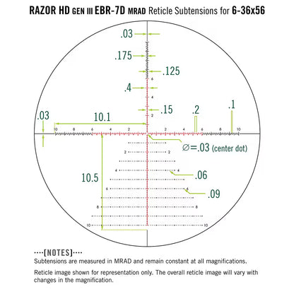 Vortex Razor HD Gen III 6-36x56 FFP EBR-7D MRAD Riflescope